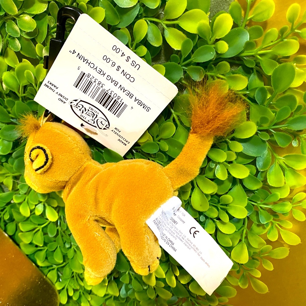 DISNEY STORE EXCLUSIVE VTG 90s NWT THE LION KING SIMBA BEAN BAG PLUSH KEYCHAIN - Picture 9 of 9